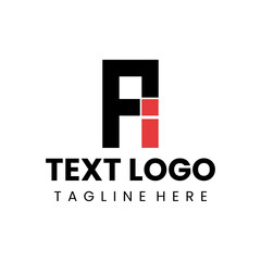 minimalist pi modern logo letter vector - obrazy, fototapety, plakaty