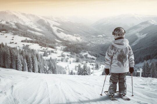 Kid ski resort. Generate AI