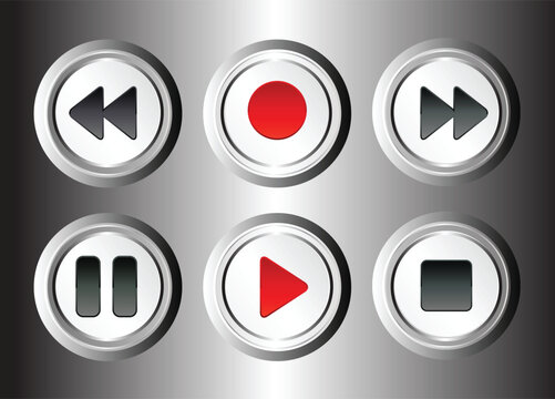 buttons for web vector, Editable buttons, Audio player buttons vector