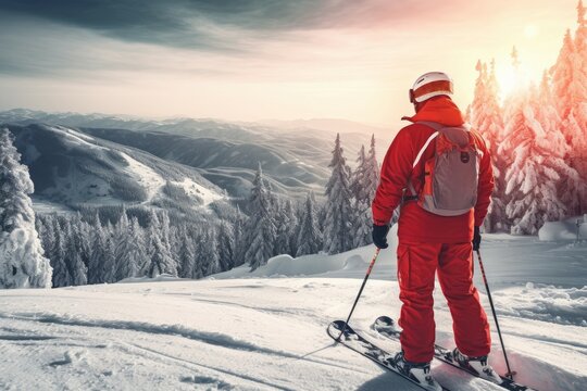 Person ski resort. Generate AI