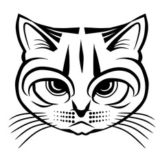 black and white cat vector