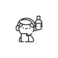 announcer male icon vector graphic with colors