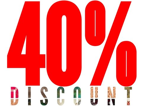 Special 40 percent off icon design. Sale discount tag label for product, super shop, showroom, restaurant, spa, saloon etc. Limited time offer banner with specific amount of discount for any occasion