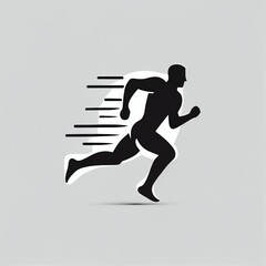 running man silhouette Generative AI