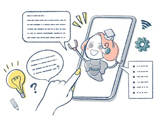分からない事はAIに聞いてみよう！イラスト
