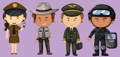 People in different job uniforms by the greatest graphics