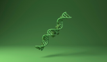 DNA covered with green plants against green background