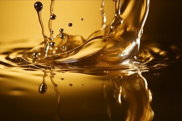 Splash golden oily. Generate Ai