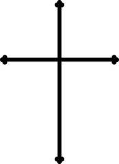 Black line christian crucifix cross religion icon PNG