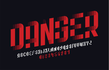 Danger vector sport modern italic alphabet typography urban font
