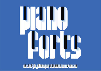 Piano forts style creative urban font logo design vector illustrate
