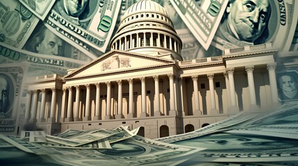 Debt ceiling concept. The idea of fiscal policy, government borrowing, and the limits set to avoid excessive debt. Generative AI
