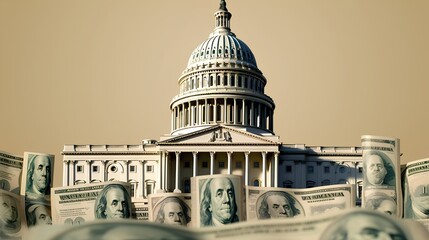 Debt ceiling concept. The idea of fiscal policy, government borrowing, and the limits set to avoid excessive debt. Generative AI