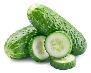 Cucumber. Cucumber isolated on white background. Cucumber clipping path.