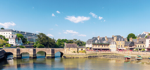 St Goustan port- Auray village in France,  Brittany region,  Morbihan department