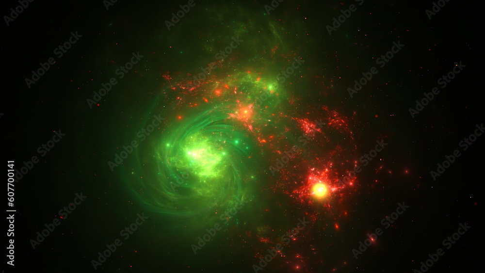 Wall mural universe space scene with planets, stars and galaxies, nebula. panorama. template banner. 3d render