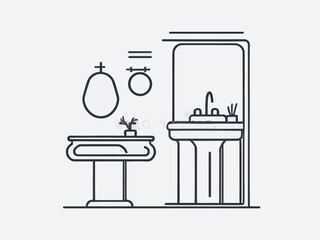 Toilet sink icon vector