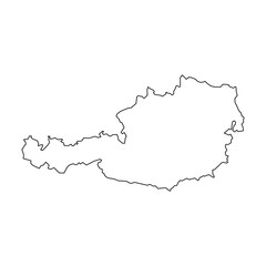 austria contour map background with states. austria contour map isolated on white background. Vector illustration