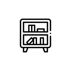 icon bookshelf vector graphic with colors