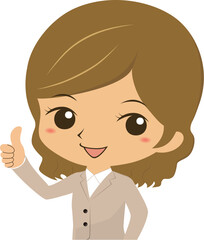 いいねポーズをする若いOL