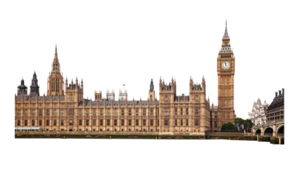 Tuinposter Big Ben in London UK cut out and isolated on transparent white background © Photocreo Bednarek