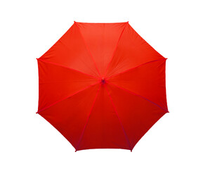 Red umbrella isolated on transparent white background