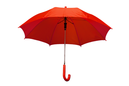 Red umbrella isolated on transparent white background