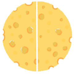 picture painting, line art, cute, top cheese, butter, fraction 1, fraction 2