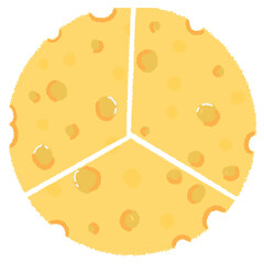picture painting, line art, cute, top cheese, butter, fraction 1, fraction 3