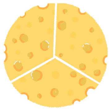 yellow cheese slice with holes clip art preview