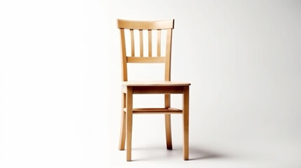 Classic wooden chair against white background. generative ai