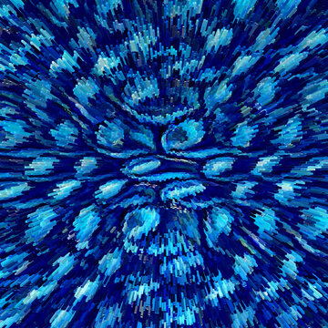 exploding 3d turquoise and dark blue pattern and design