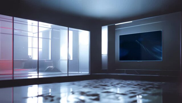 Sleek News Studio Background: Virtual Set Studio for Dynamic Broadcast