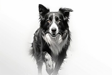 Fototapeta premium Border Collie dog creative illustration - Generative AI