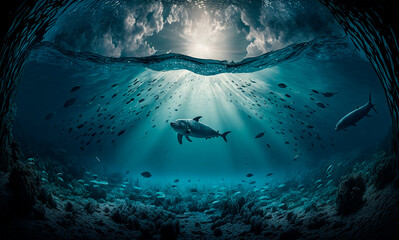 underwater blue ocean