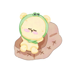 Yellow Bear chilling on the sofa 