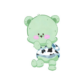 Naklejka premium teddy bear with a flower