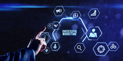 Internet, business, Technology and network concept. Successful Marketing Plan.