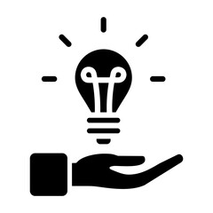 Idea glyph icon for marketing, innovation, creativity, brainstorming, concept, insight logo