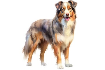 Australian Shepherd dog creative illustration - Generative AI