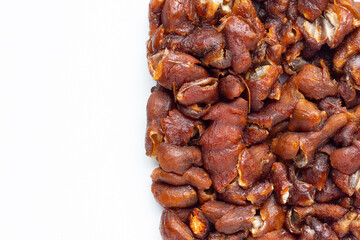 Sour tamarind on white background.