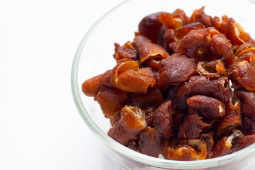 Sour tamarind on white background.