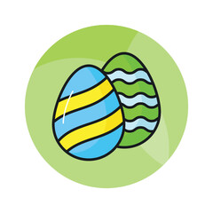 Beautifully designed icon of decorative eggs in trendy style, easy to use vector