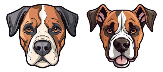 Vector illustration of a combination of different types of puppy heads