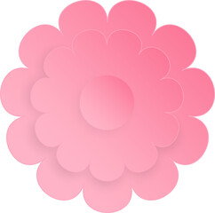 Flower, Element of floral paper cut. Paper cut of flower shape and spring symbol.