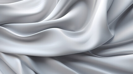 Plakat Light grey silk background, flowy delicate silk. Folds background.