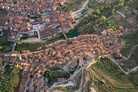 Aerial view of Valderrobres, Teruel, Spain.