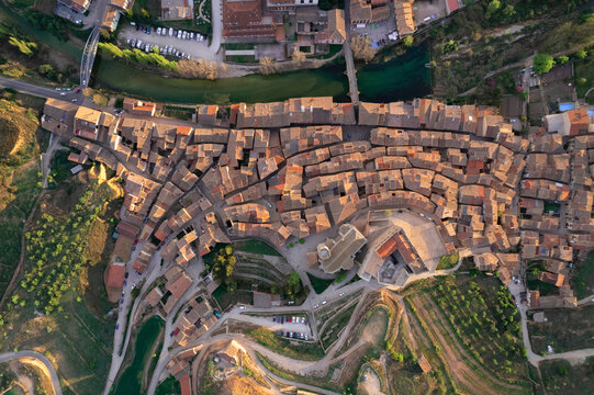 Aerial view of Valderrobres, Teruel, Spain.