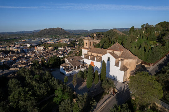 Aerial view of Ermita Sant Josep, Xativa, Valencia, Spain.