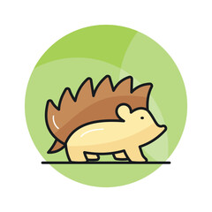 Creatively designed icon of hedgehog in editable style, easy to use and download